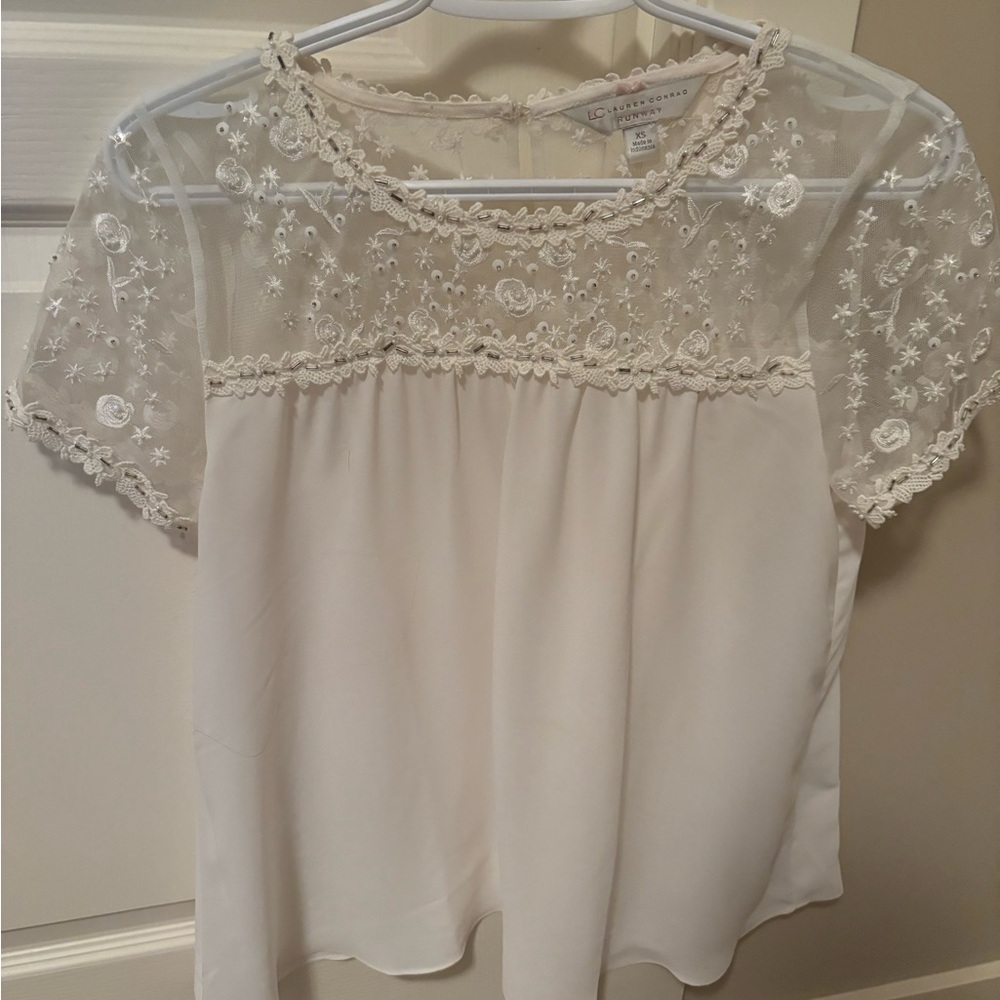 LC Lauren Conrad beaded shirt